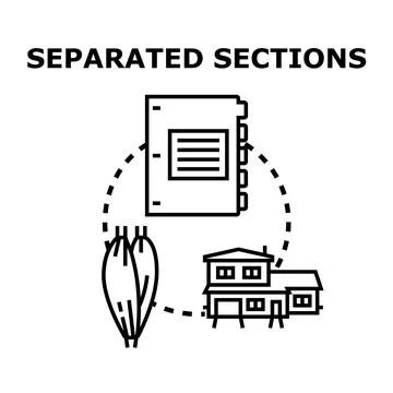 Separating different sections with organization and structure Stockillustratie