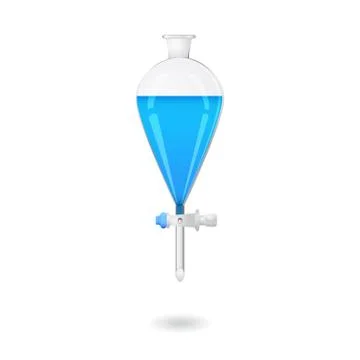 Separating funnel - illustration of lab equipment Ilustración de archivo