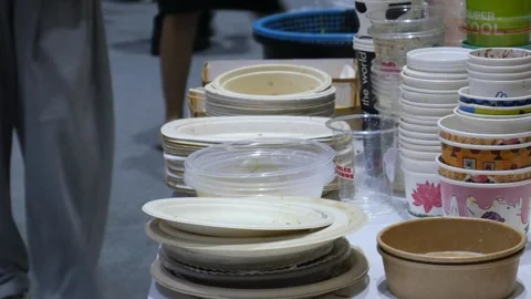 Separating garbage and recycling waste Stock Footage 270790030