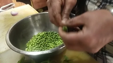Separating green peas Vidéo 239056002