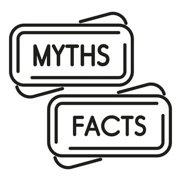 Separating myths from facts concept icon design Illustrazione stock