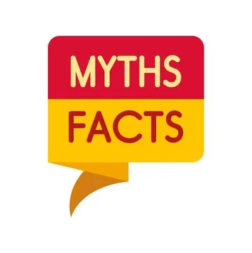 Separating myths from facts concept on speech bubble Stock Illustration