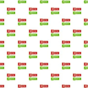 Separating myths from facts educational pattern background 库存插图