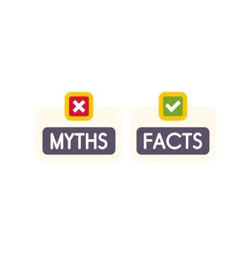 Separating myths from facts, evaluating truth and information 스톡 일러스트