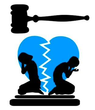 Separating Siblings with Divorce Stock Illustration