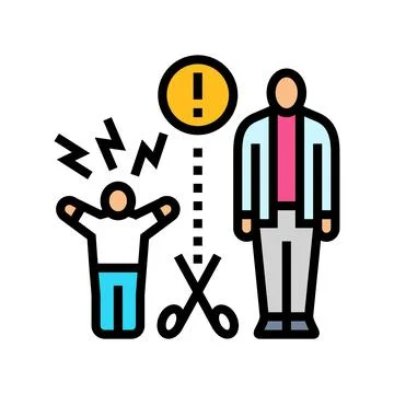 Separation anxiety color icon vector illustration Stock Illustration