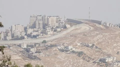 Separation barrier south side of Mount of Olives, West Bank Stock Photos