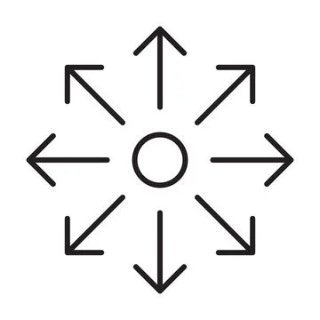 Separation icon vector. Diversification process in business concept for graph Stock Illustration