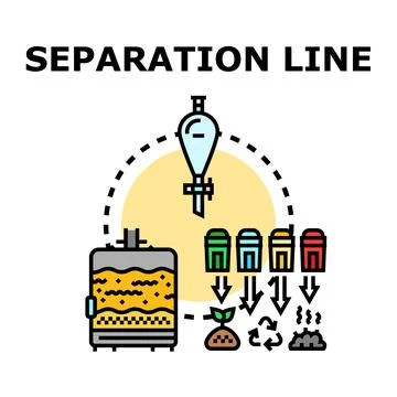 Separation line processing sorting waste materials recycling Stock Illustration