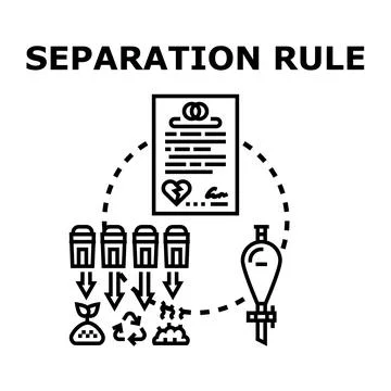 Separation rule applying to different processes and concepts Stock Illustration
