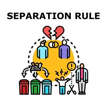 Separation rule between parents creating conflict Stock Illustration