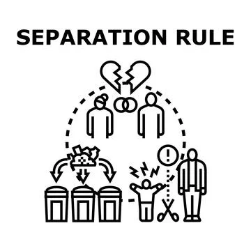 Separation rule between parents creating conflict Stock Illustration