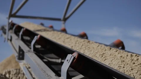 Separation of sand in construction industry. Process refinement of sand for Stock Footage 101031569