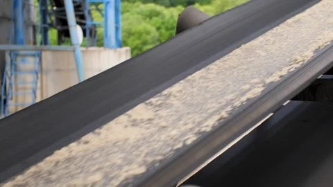 Separation of sand in construction industry. Process refinement of sand for.. Stock Footage 292930735