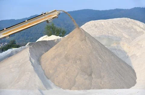 Separation of sand in a quarry Stock Photos