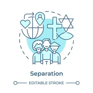 Separation soft blue concept icon Illustrazione stock
