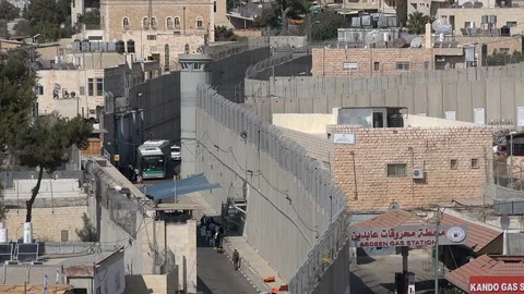Separation wall between Israel and West Bank Stock-Footage 71486966