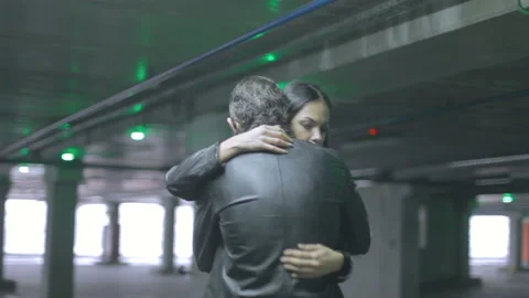 Separation, a young couple gently embraces. Video stock 121232495