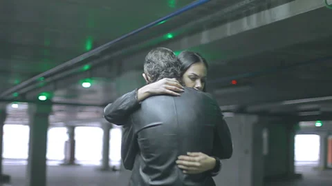 Separation, a young couple gently embraces. Video stock 121594797