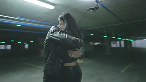 Separation, a young couple gently embraces. Video stock 121600392