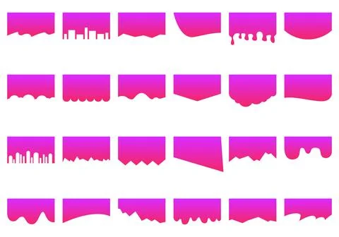 Separator header icons set cartoon vector. Shape website border Stock Illustration
