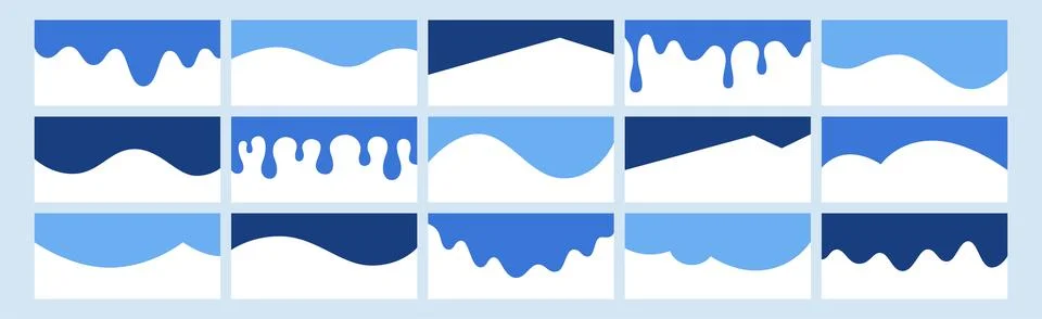 Separator header, section divider shapes, blue headline design elements or Stock Illustration