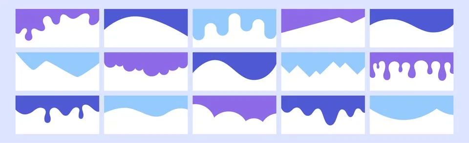 Separator header, section divider shapes, blue headline design elements or Stock Illustration