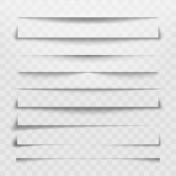 Separator line or shadow divider for web page. Horizontal dividers, shadows.. Stock-Illustration