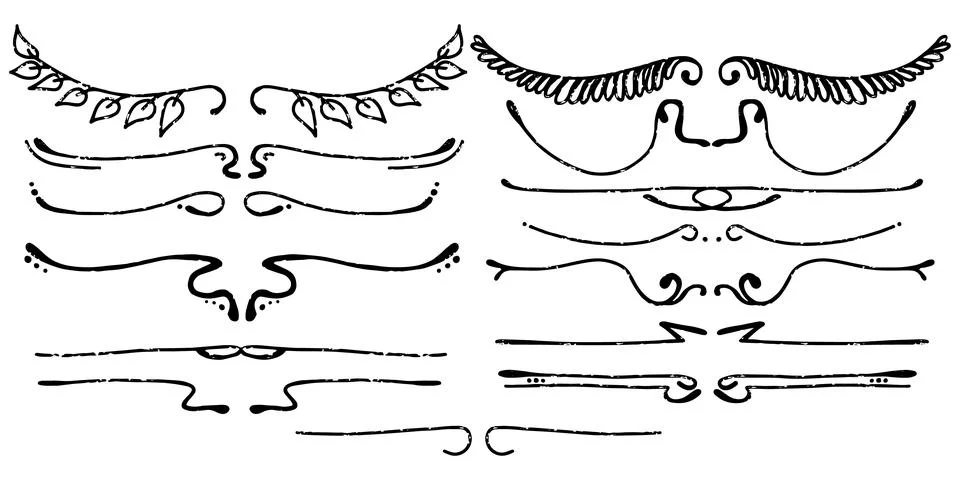 Separators for text. Set of Vector Texture Surface Elements Stock Illustration