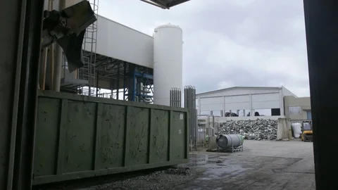 Seperated Steel Collected in Container E-Waste Stock-Footage 77706265