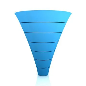 Seperating funnel graph concept 3d illustration Stock Illustration