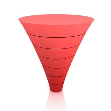 Seperating funnel graph concept 3d illustration Stock Illustration