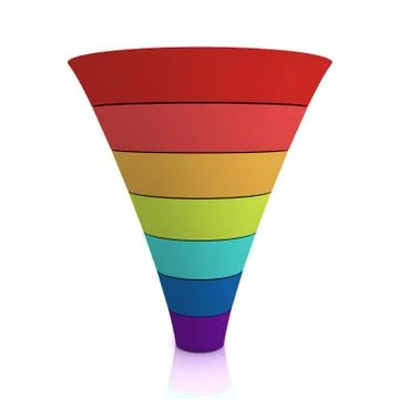 Seperating funnel graph concept 3d illustration Stock Illustration