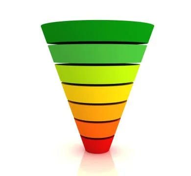 Seperating funnel graph concept  3d illustration Stock Illustration