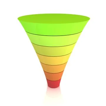 Seperating funnel graph concept  3d illustration Stock Illustration