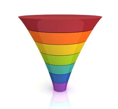 Seperating funnel graph concept  3d illustration Stock Illustration