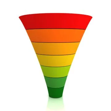 Seperating funnel graph concept  3d illustration Stock Illustration