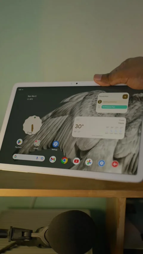 Seperating pixel tablet from speaker dock Stock Footage 263425309
