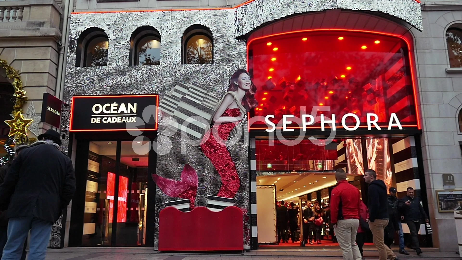 Sephora Perfume Shop on Champs-Elysee, P, Stock Video