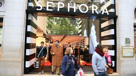 Sephora store at Champs-Elysées in Paris Stock Footage 35997768