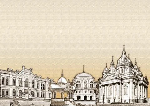 Sepia architecture background Stock Photos