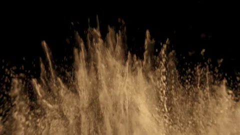 Sepia brown powder explosion from bottom Stock Footage 274683370