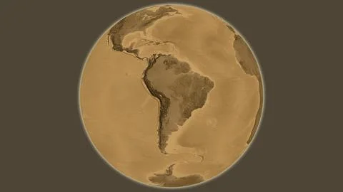 Sepia elevation globe map centered on Bolivia 스톡 일러스트
