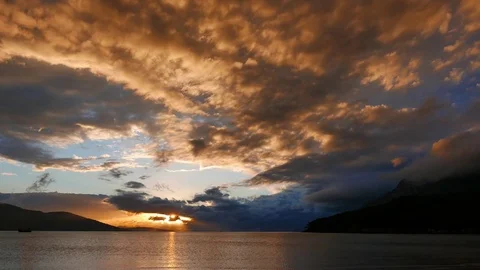 Sepia Mediterranean Sunset Stock Footage 84872891
