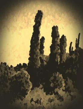 Sepia snapshot of the desert - vignetting Illustrazione stock