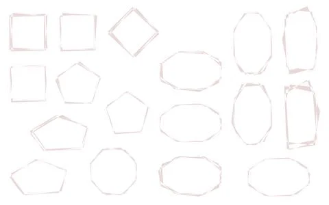 Sepia-Toned Geometric Frame Set Stock Illustration