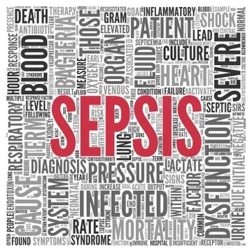 Sepsis concept word tag cloud design イラスト素材