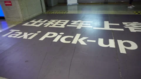 Sept 21: Empty Taxi station in during Pandemic COVID19, social distancing, China Stock Footage 160787953