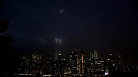Sept11LightsTribute2018B Stock Footage 94920265