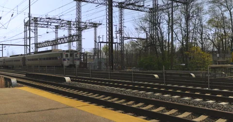 SEPTA Train NB Departing Stock Footage 133094146